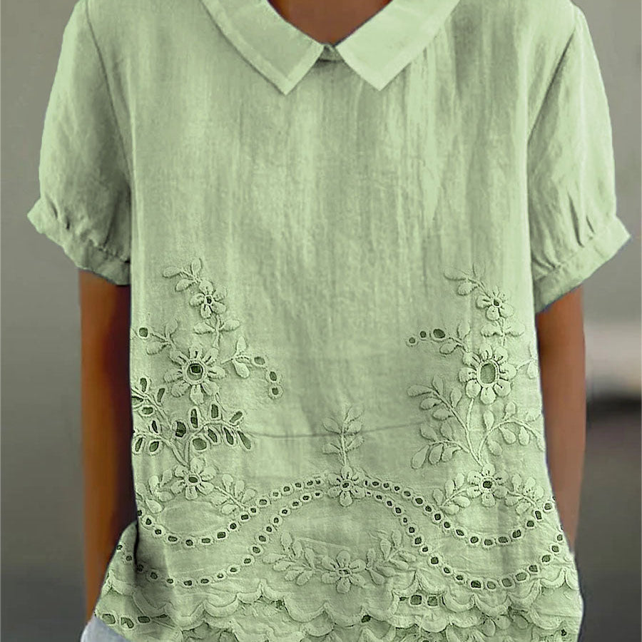 Lily | Floral Embroidered Shirt
