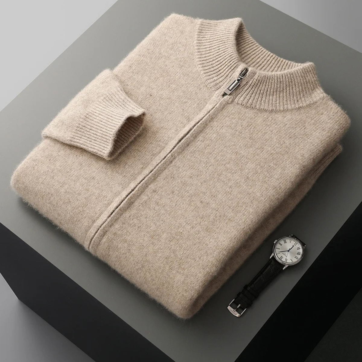 The Thornhill Cashmere Sweater – Men's 100% Soft Luxury Wool Zip Cardigan
