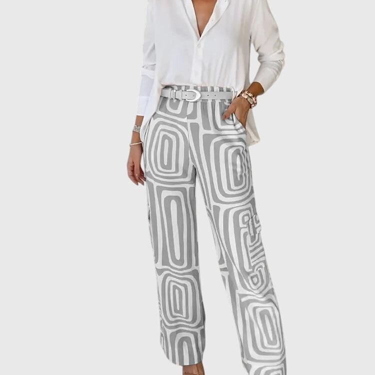 Emilia™ | Chic Trousers with Blouse & Belt for Any Occasion