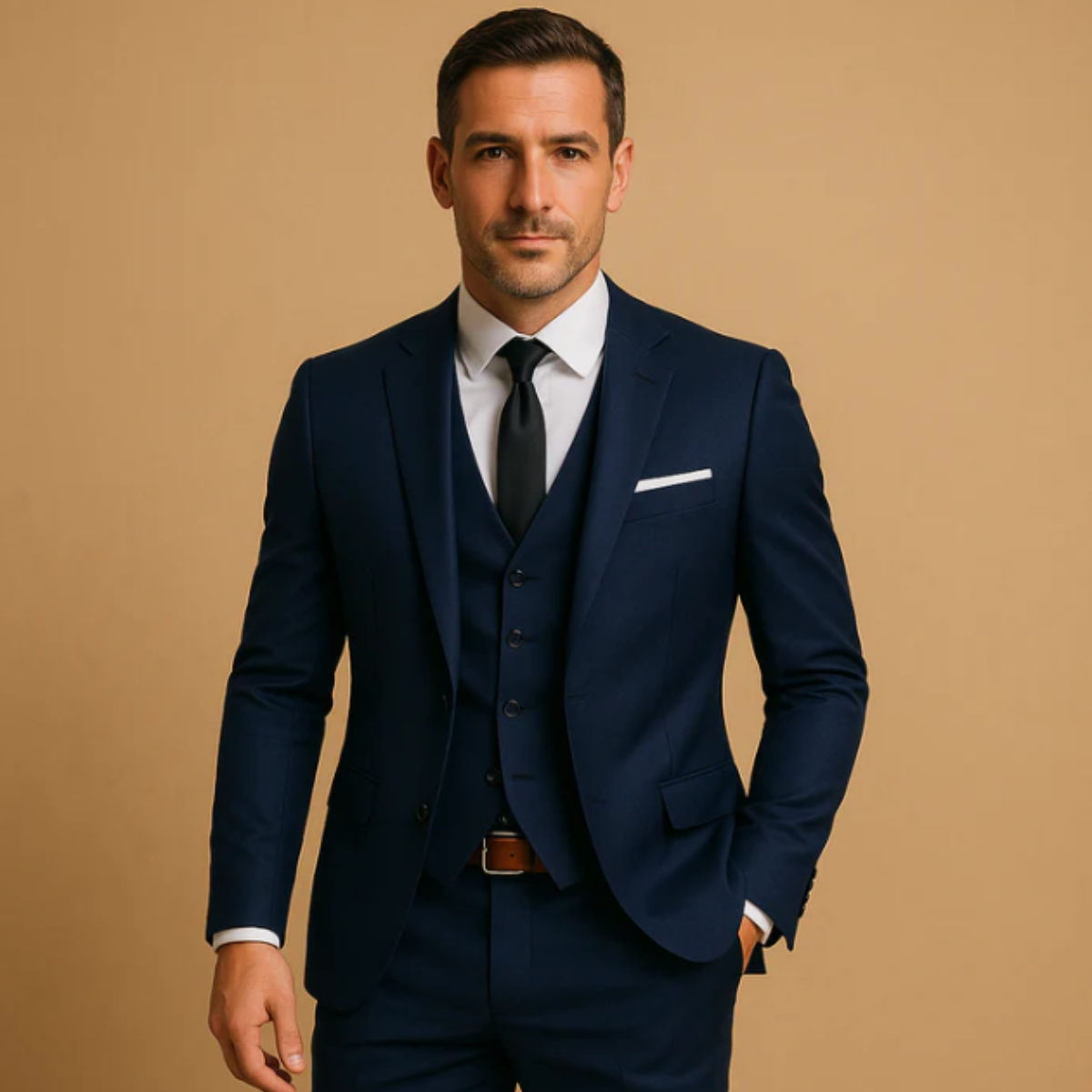 The Bristol Men’s 3 Piece Slim Fit Suit – Blazer, Waistcoat & Pants