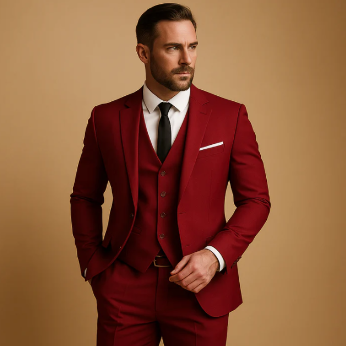 The Bristol Men’s 3 Piece Slim Fit Suit – Blazer, Waistcoat & Pants