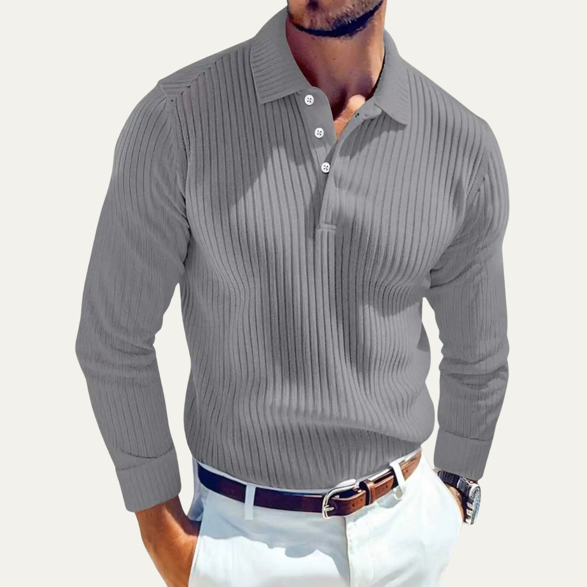 The Ostuni Men’s Ribbed Business Polo Shirt