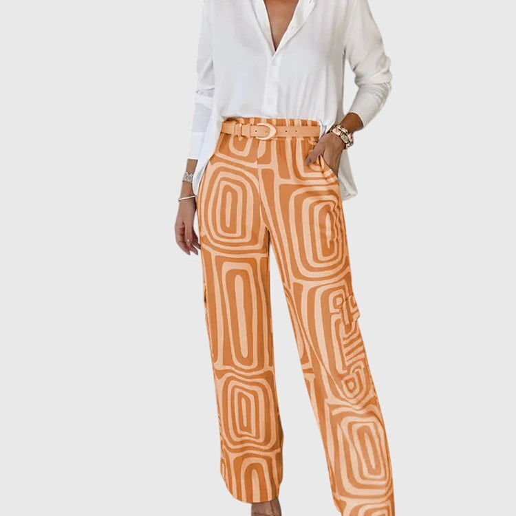 Emilia™ | Chic Trousers with Blouse & Belt for Any Occasion
