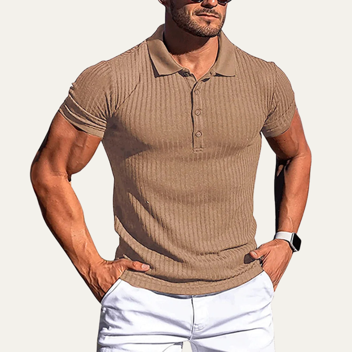 The Firenze Men’s Stretch Ribbed Summer Polo Shirt