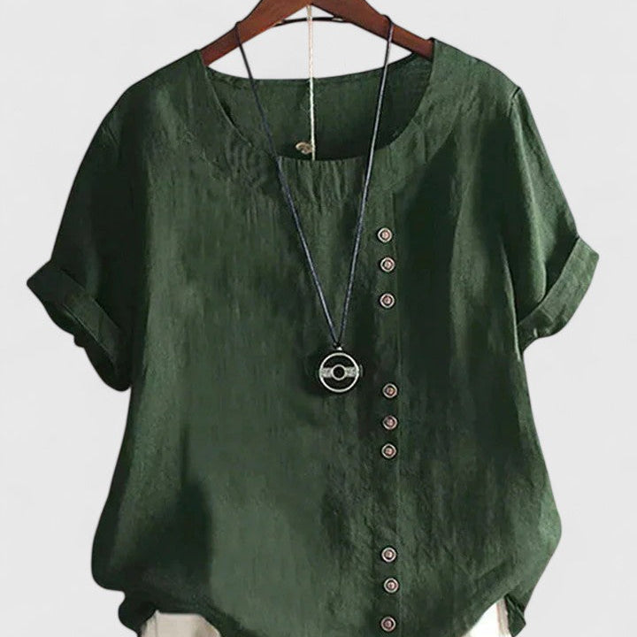 Elisavie | Comfortable Short Sleeve Blouse