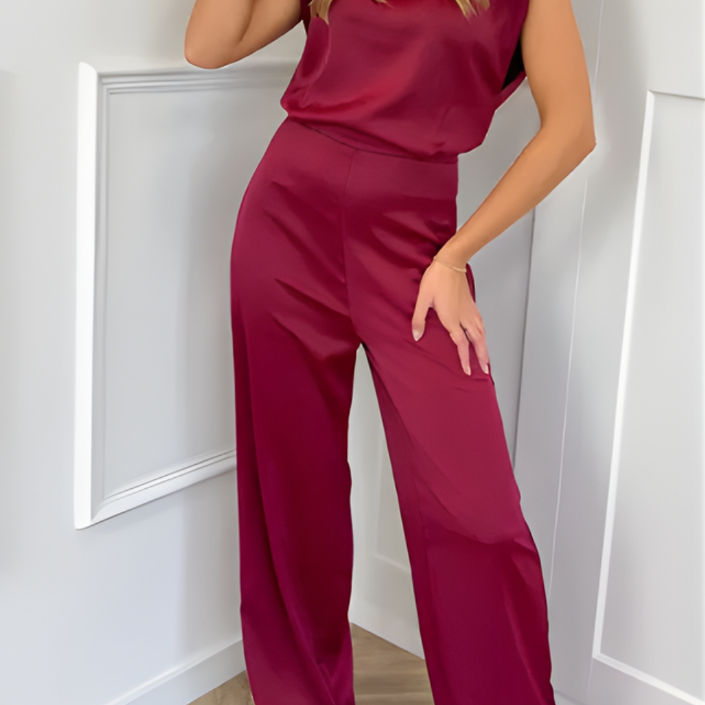 Chic High Neck Wide Leg Jumpsuit for Formal Occasions