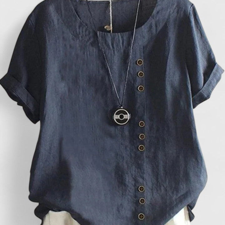 Elisavie | Comfortable Short Sleeve Blouse