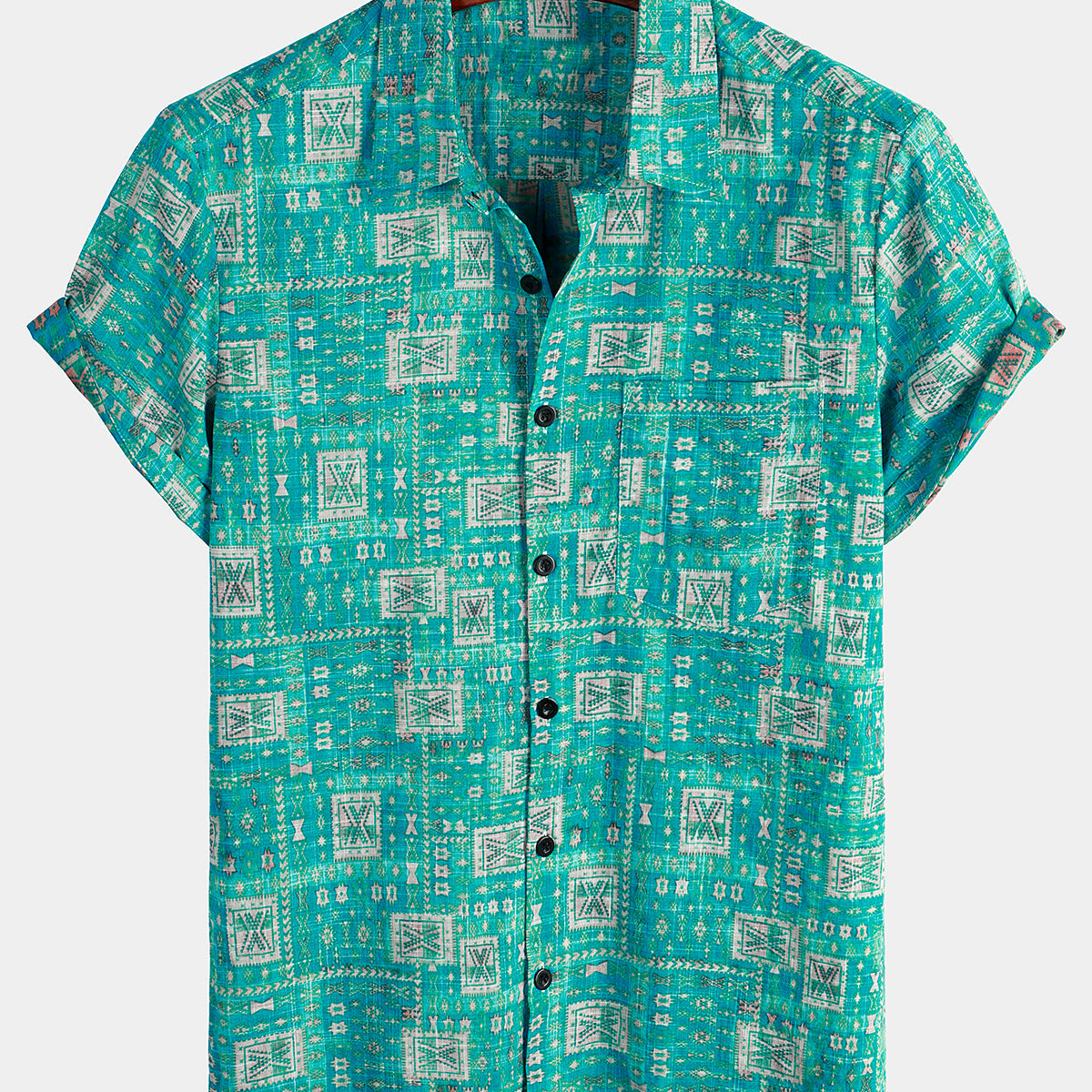 Men's Casual Pocket Hawaiian Shirt