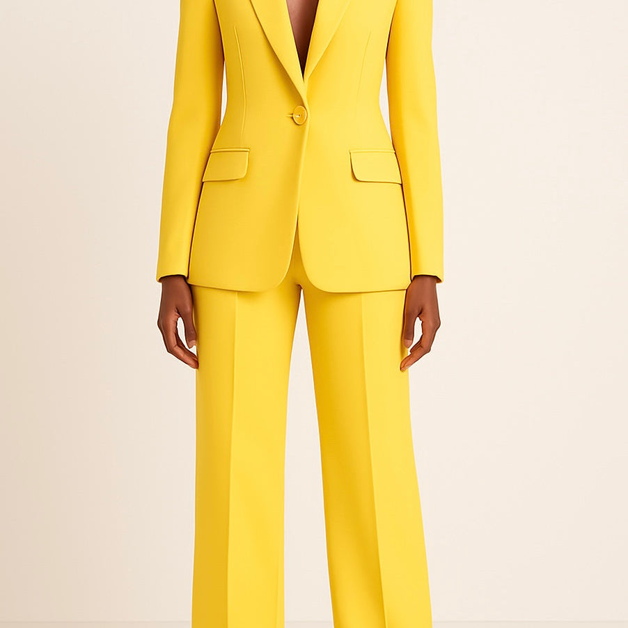 Chic Women's Formal Suit Set with Long Blazer