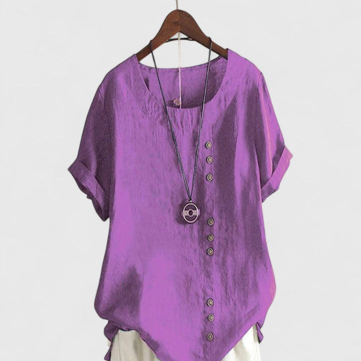 Elisavie | Comfortable Short Sleeve Blouse
