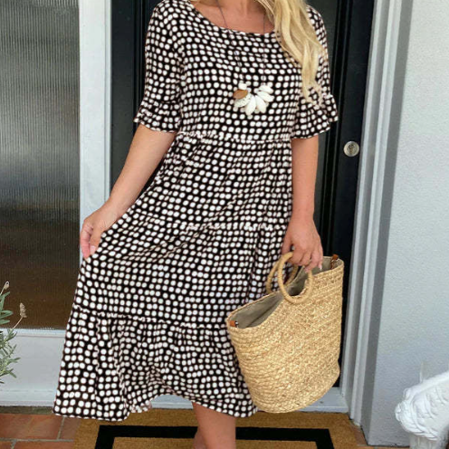 Zora Sable Short-Sleeve Midi Dress for Every Occasion