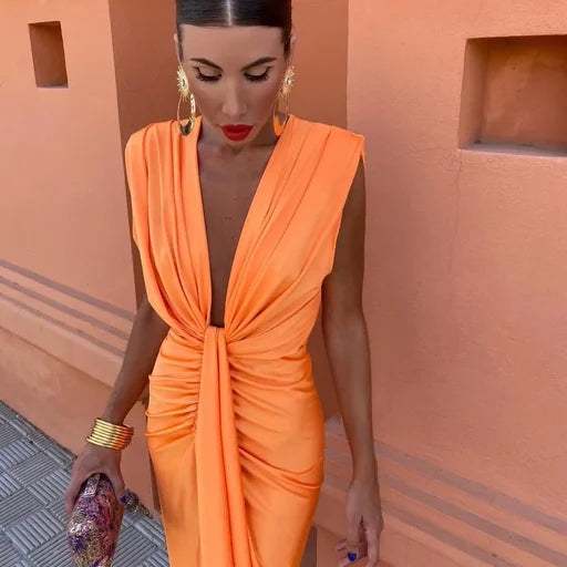 Wedding Guest Dress with Pleats