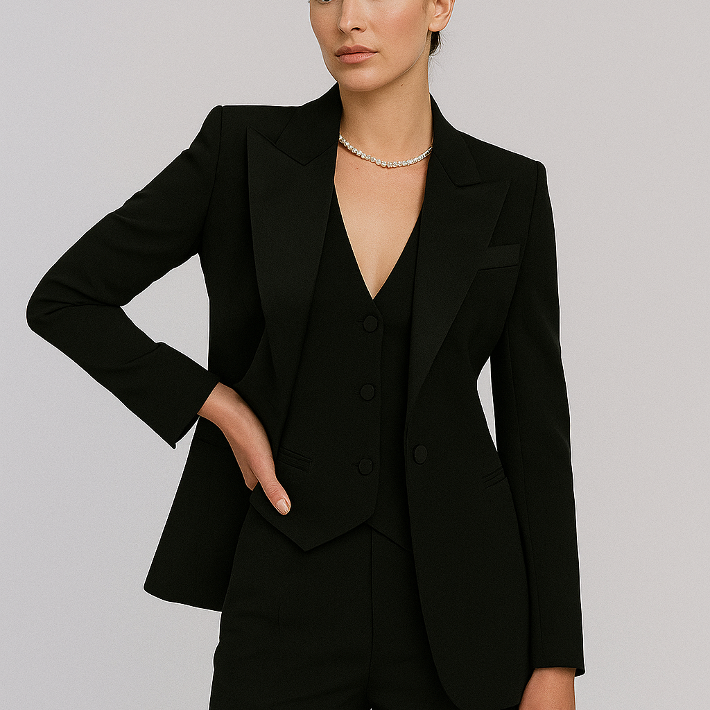Chic Women's 3-Piece Suit Set – Stylish Blazer, Vest, and Slim Trousers for Any Occasion