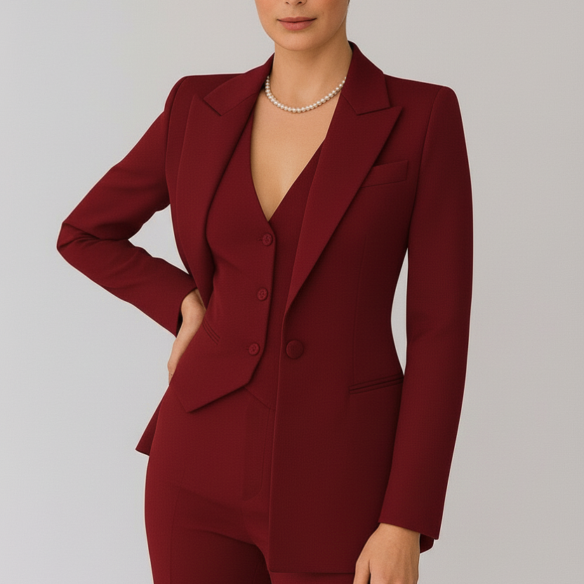 Chic Women's 3-Piece Suit Set – Stylish Blazer, Vest, and Slim Trousers for Any Occasion