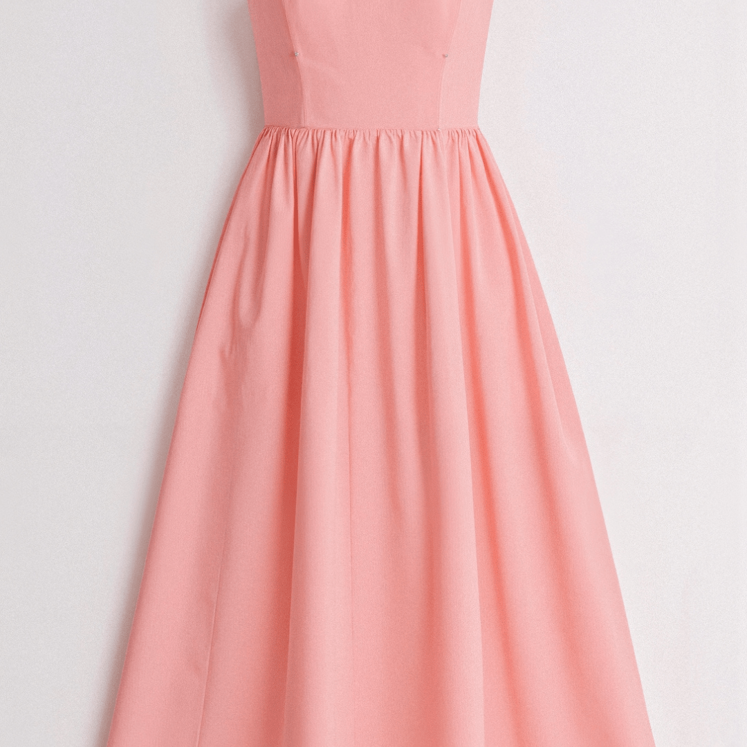 Ascot Style A-Line Midi Dress for Special Occasions