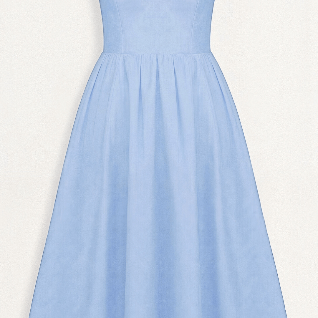 Ascot Style A-Line Midi Dress for Special Occasions