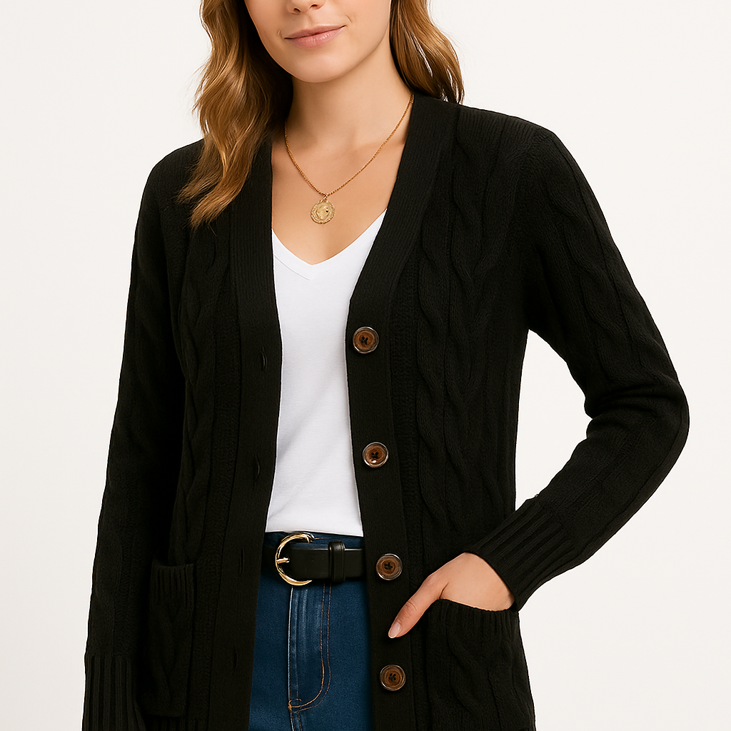 Cozy Cable Knit Cardigan for Fall/Winter Wear