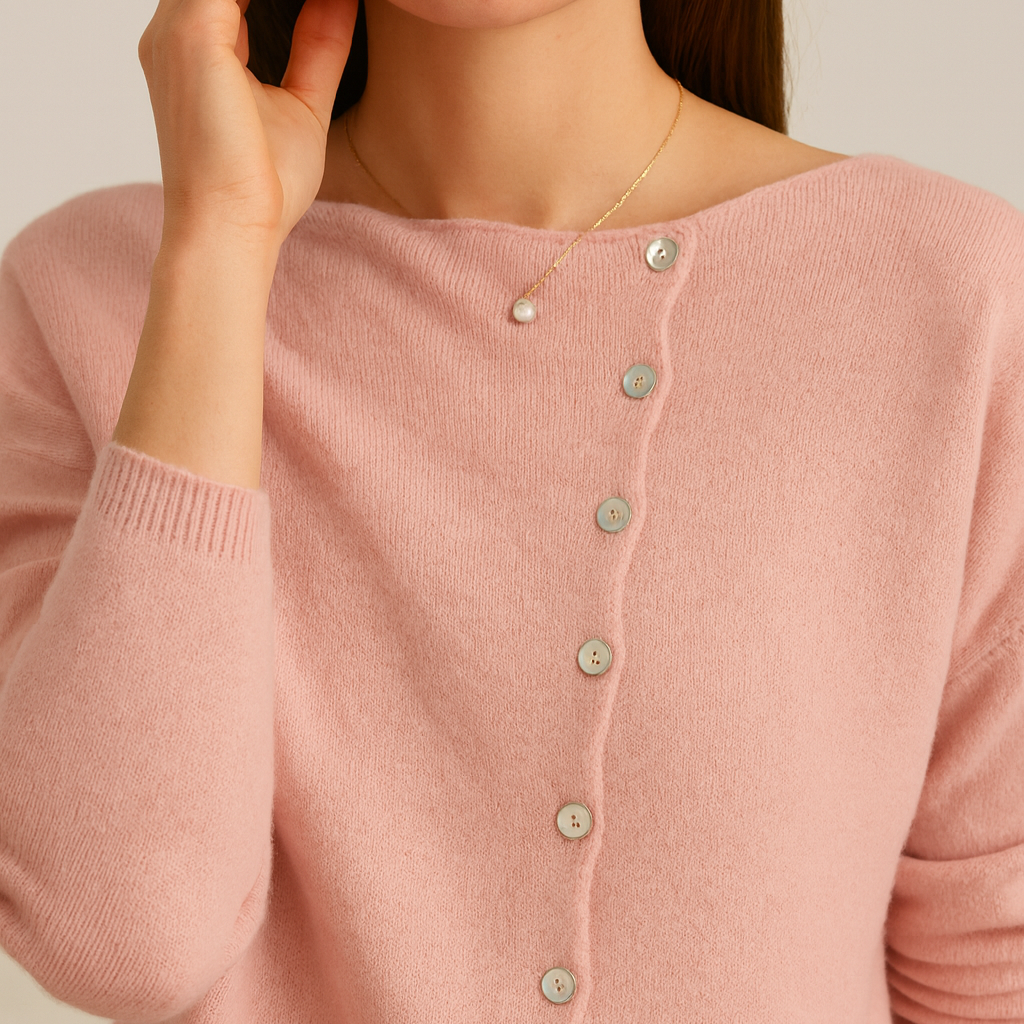 Asymmetric V-Neck Cardigan Sweater for Women