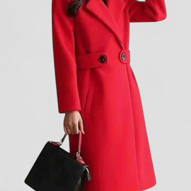 Women's Maxi Coat with Lapel Collar – Stylish All-Season Outerwear