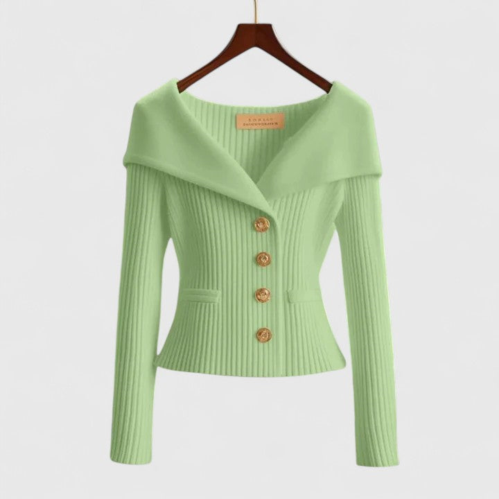 Women's Off-Shoulder Knit Sweater for Chic Events