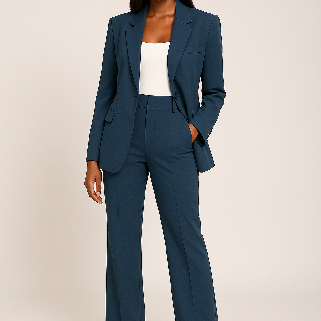 Chic Women's Blazer and Trousers Set for Office & Events