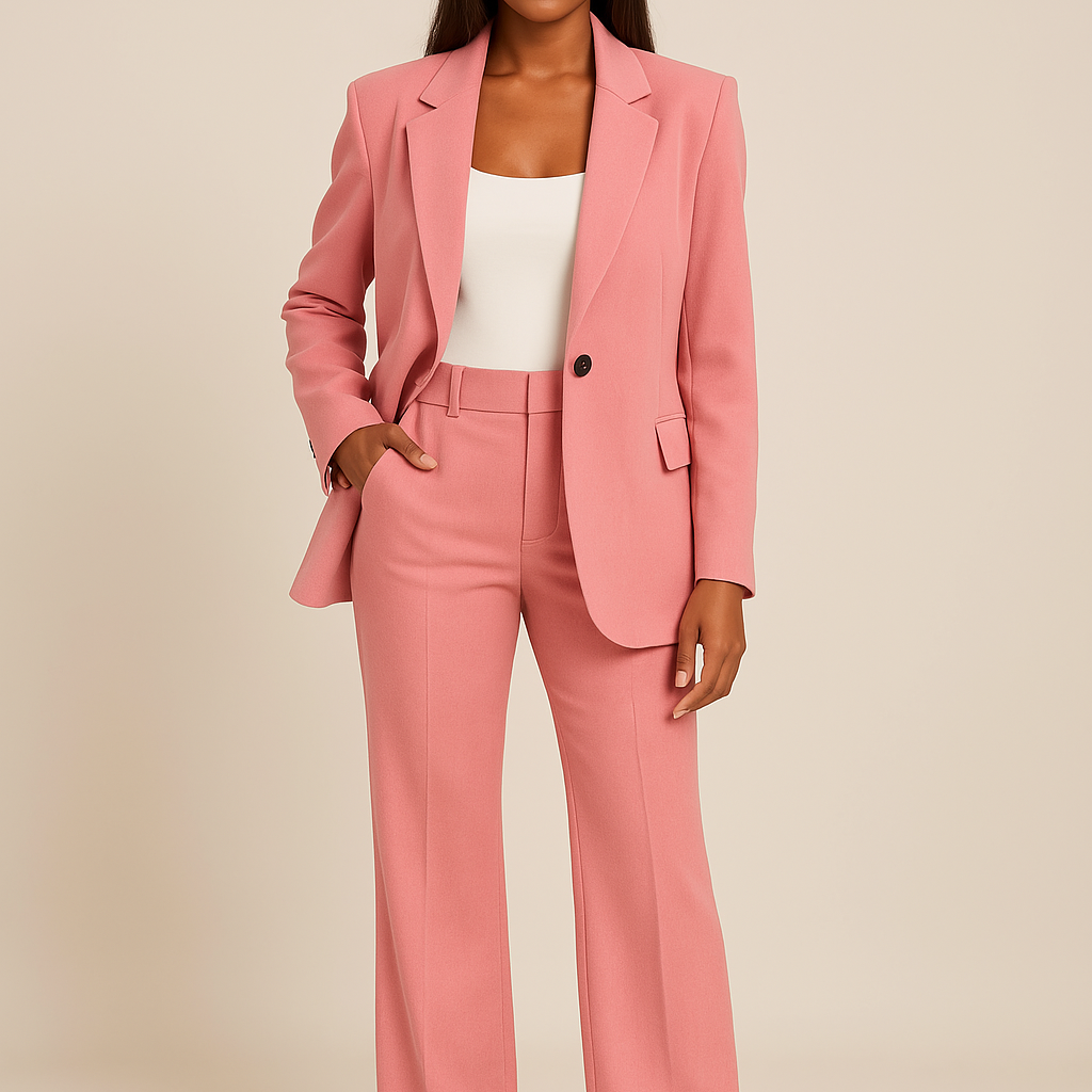 Chic Women's Blazer and Trousers Set for Office & Events