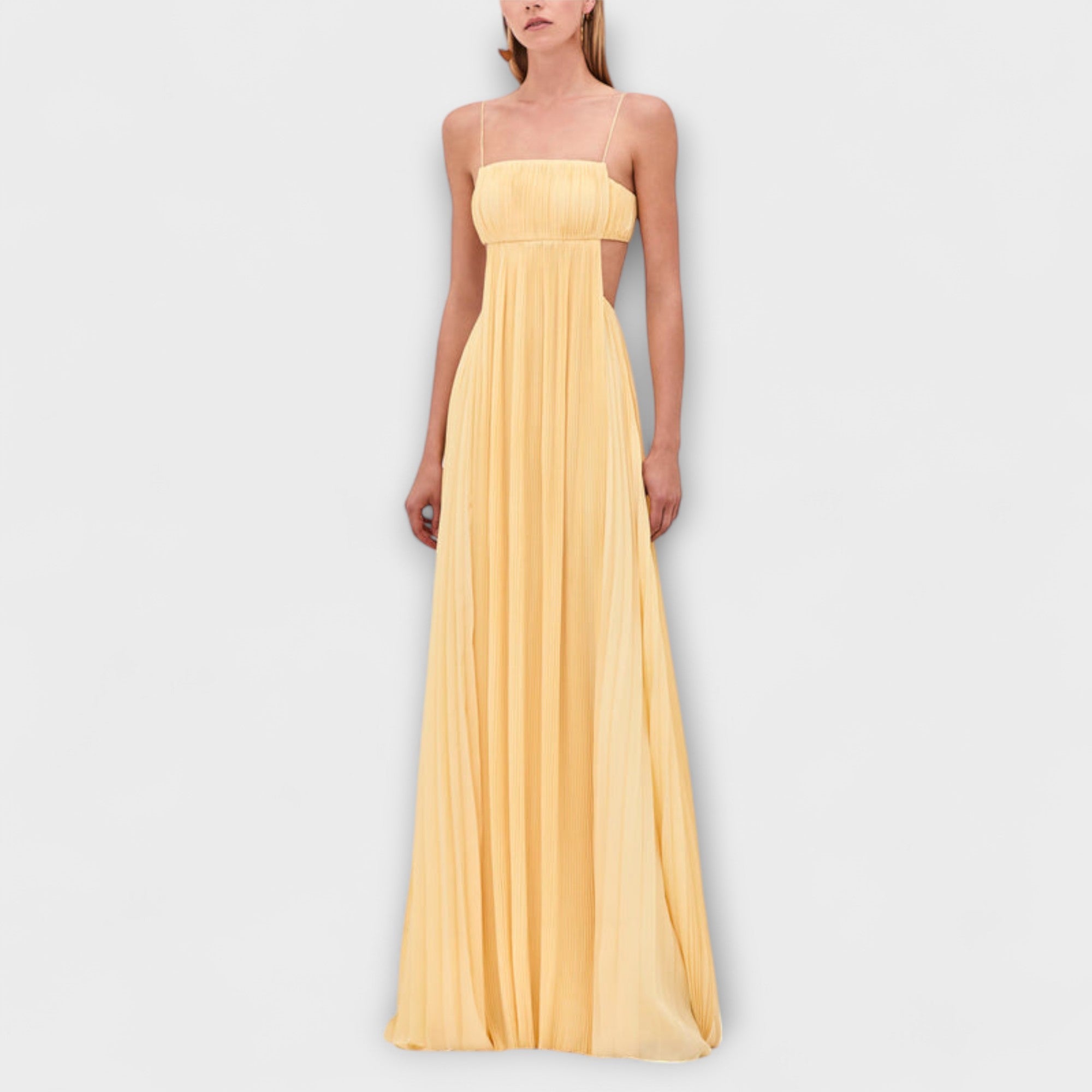Chic Pleated Cutout Maxi Dress for Any Occasion
