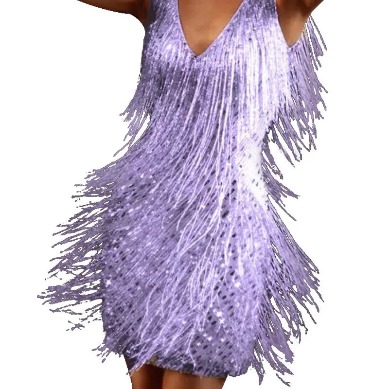 Kimberly | Chic Women’s Fringe Feather Cocktail Dress for Parties