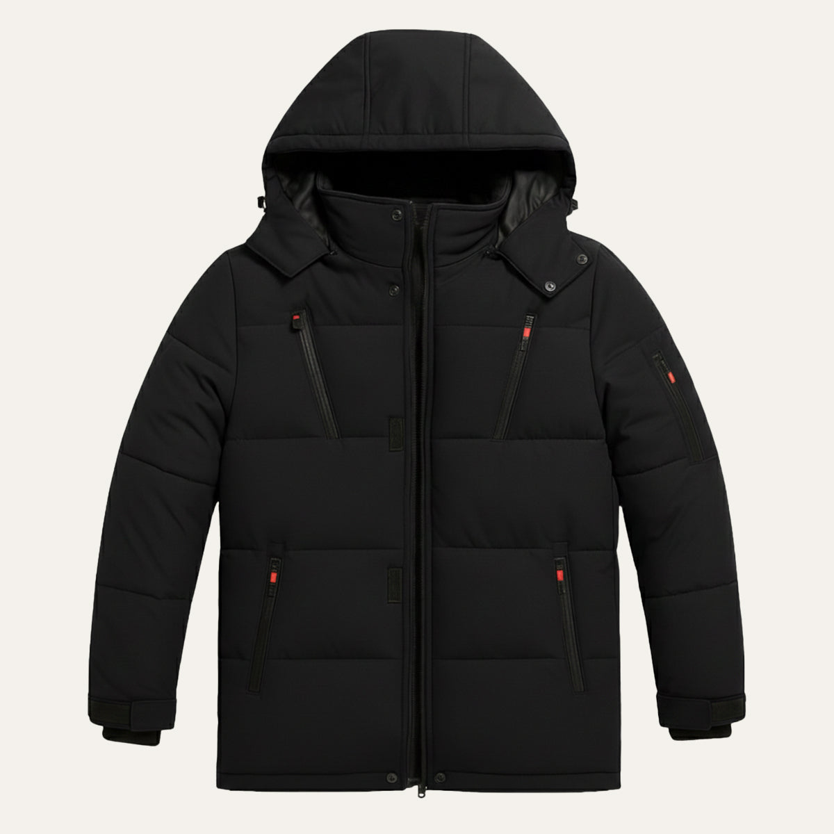 The Brookhaven Men’s Warm Hooded Winter Puffer Coat with Zipper Pockets