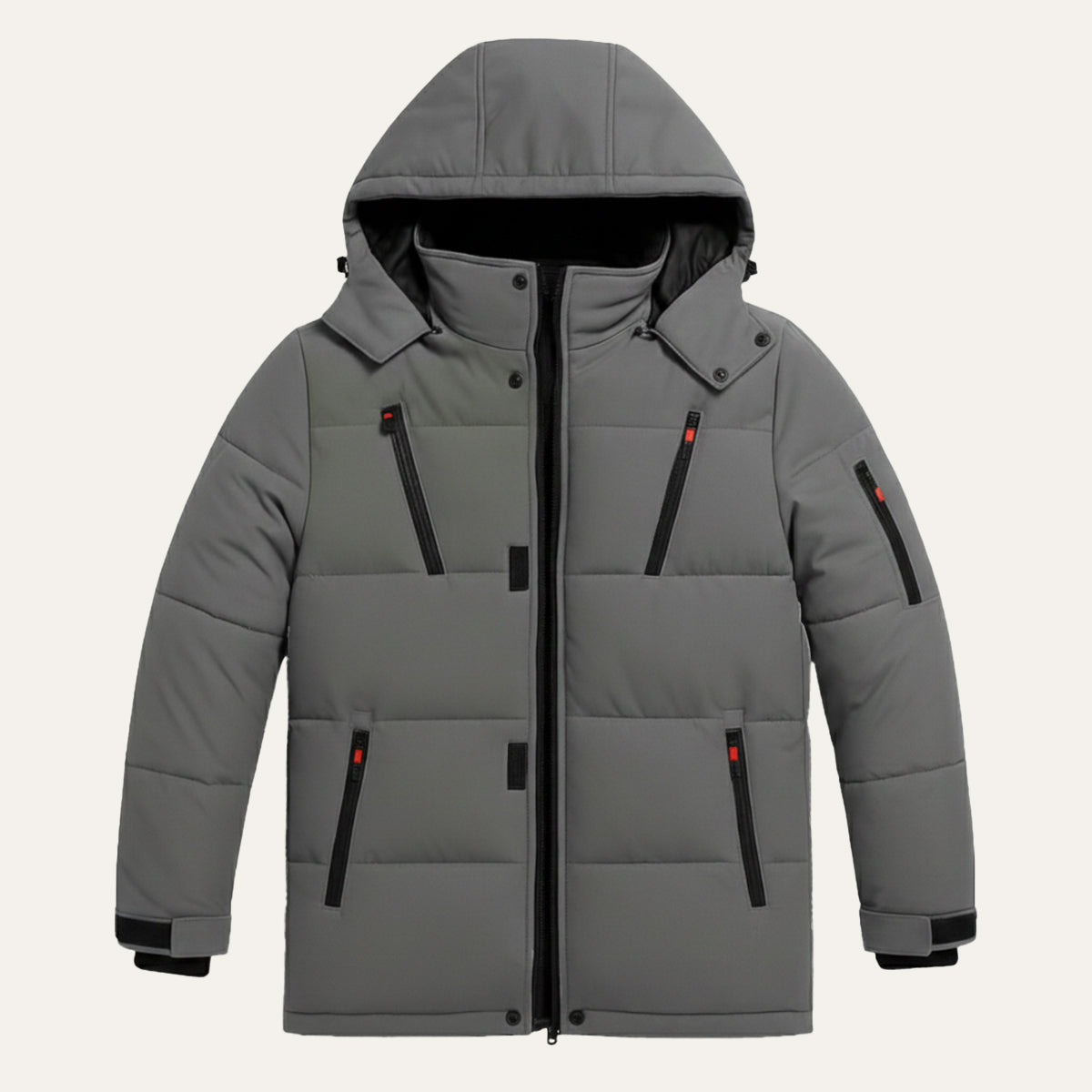 The Brookhaven Men’s Warm Hooded Winter Puffer Coat with Zipper Pockets
