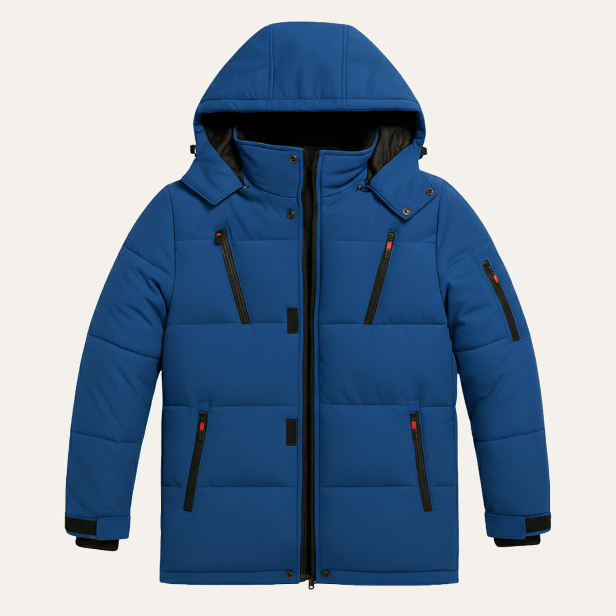 The Brookhaven Men’s Warm Hooded Winter Puffer Coat with Zipper Pockets
