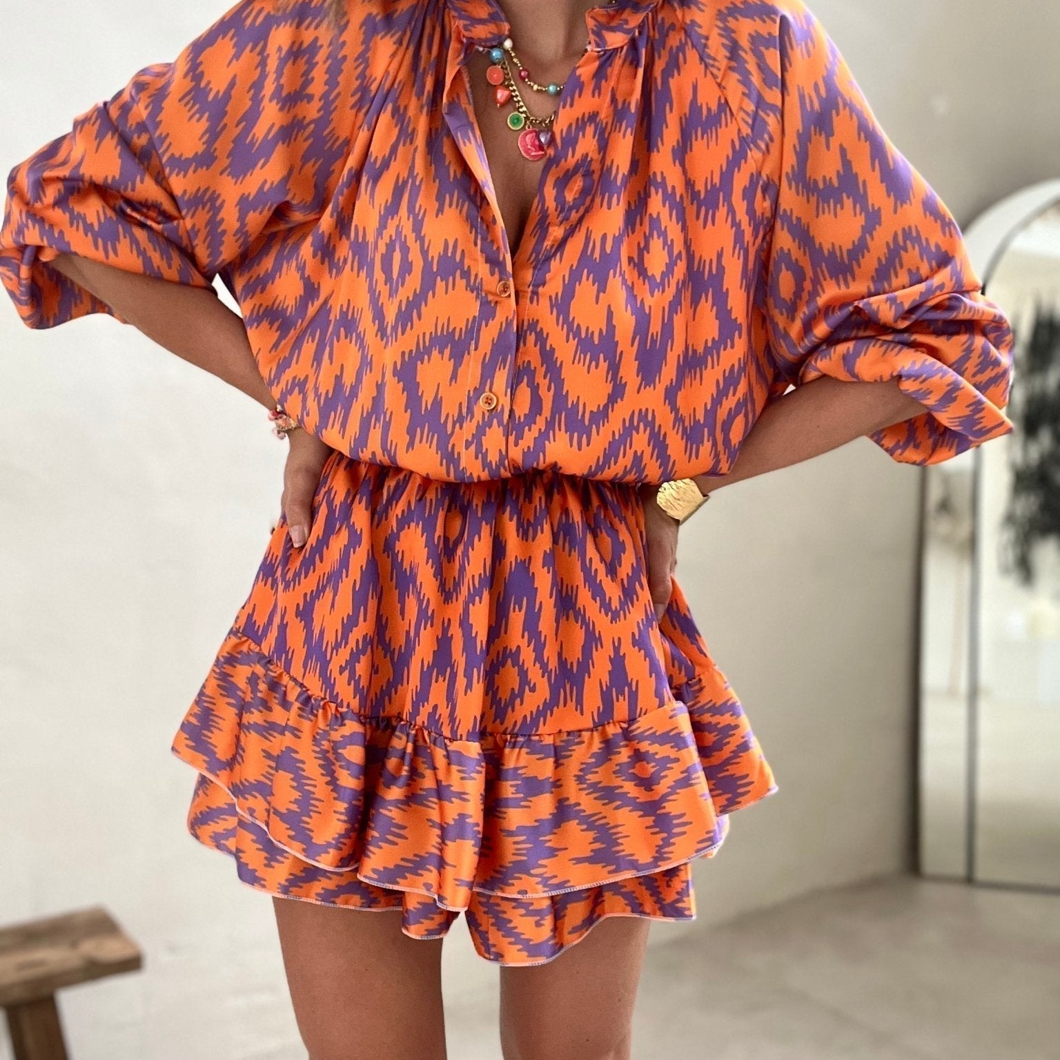 Eleanor - Flowy Ruffle Mini Dress for Every Occasion