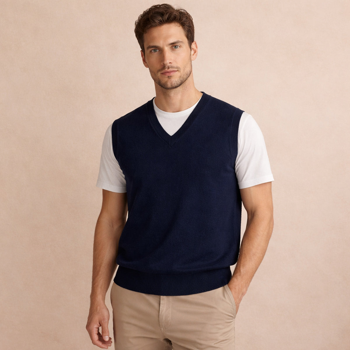 The Riverdale Men’s V Neck Sleeveless Knit Vest for Layered Look